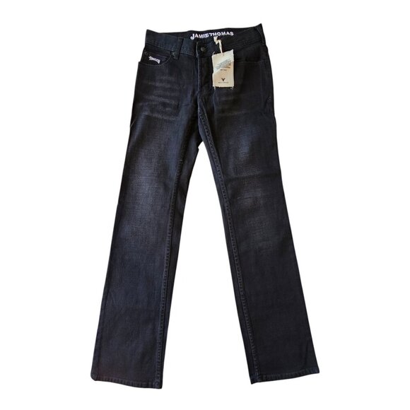 Fallen NWOT Jamie Thomas Straight Leg Black Denim Jeans Sz 26 - Picture 4 of 13